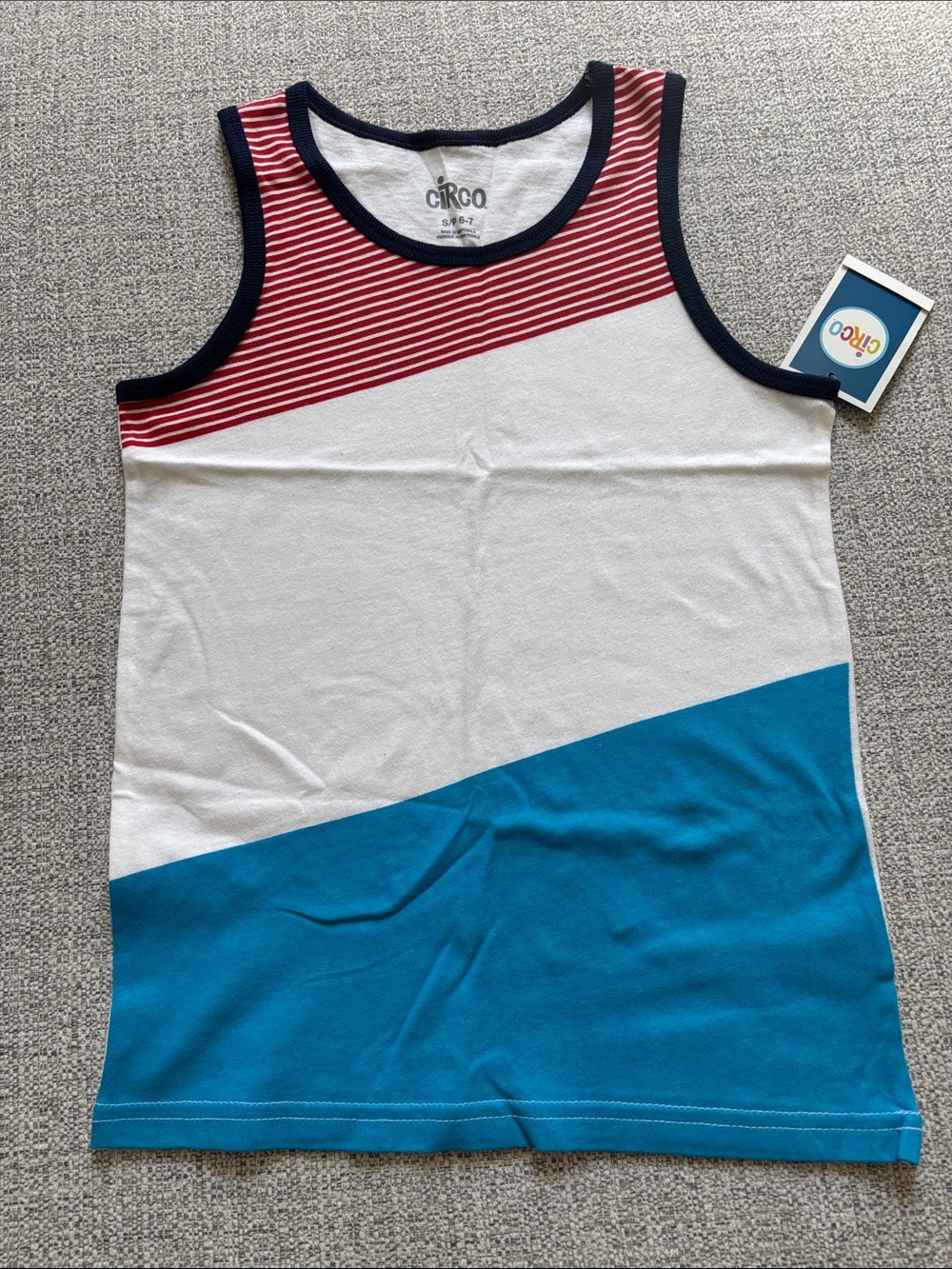 Circo Red White and Blue Striped & Colorblock Tank Top